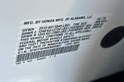 2019 Honda Pilot Touring 8 Passenger