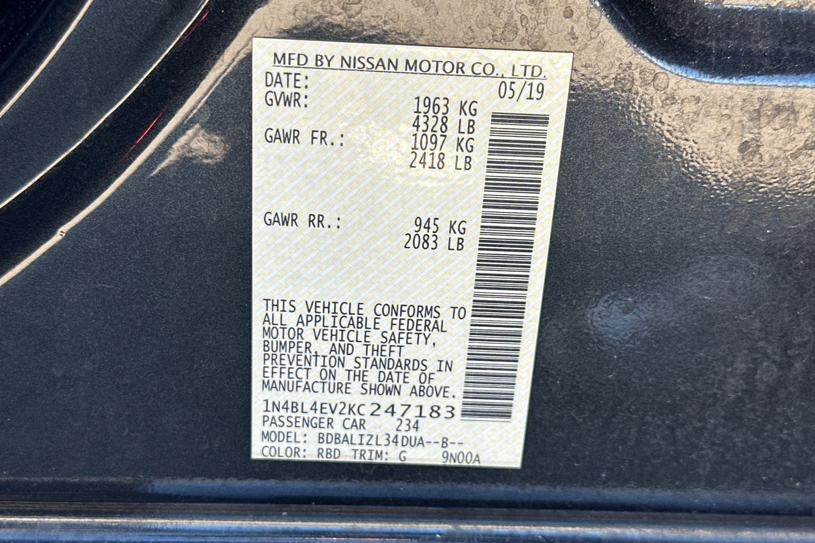 2019 Nissan Altima 2.5 SL