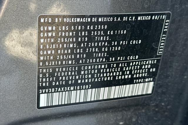 2019 Volkswagen Tiguan 2.0T SEL R-Line