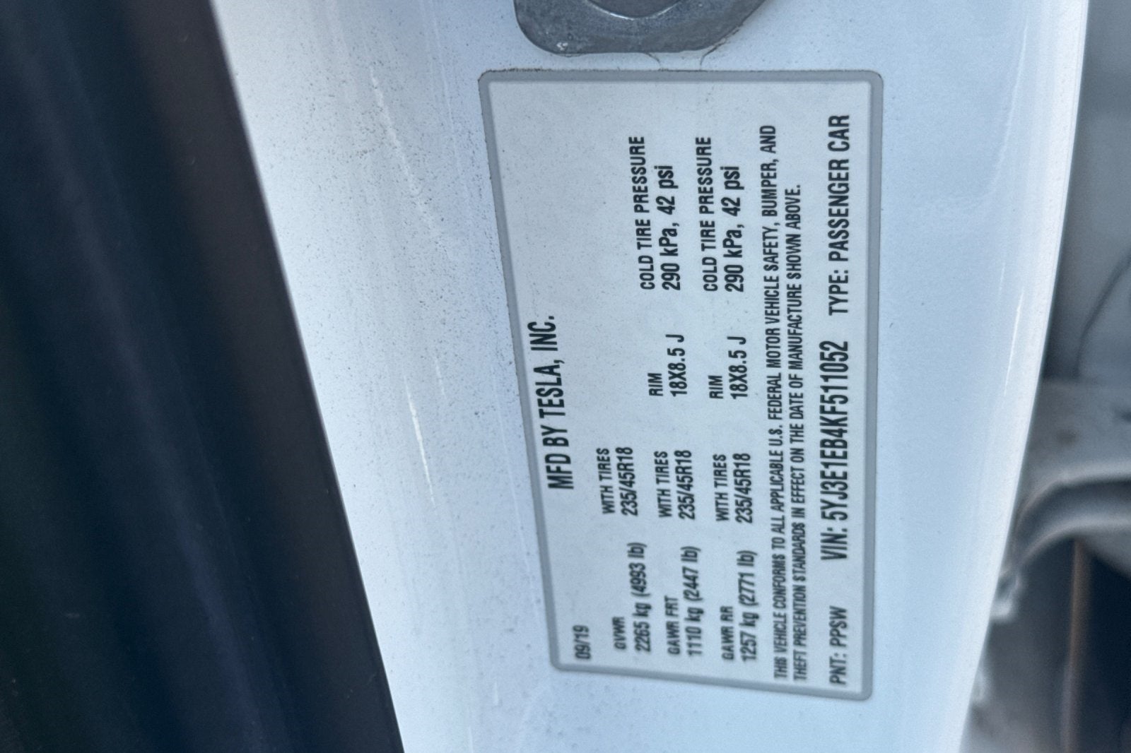 2019 Tesla Model 3 Long Range