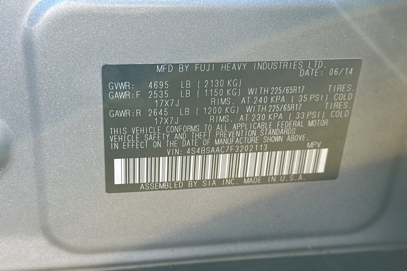 2015 Subaru Outback 2.5i