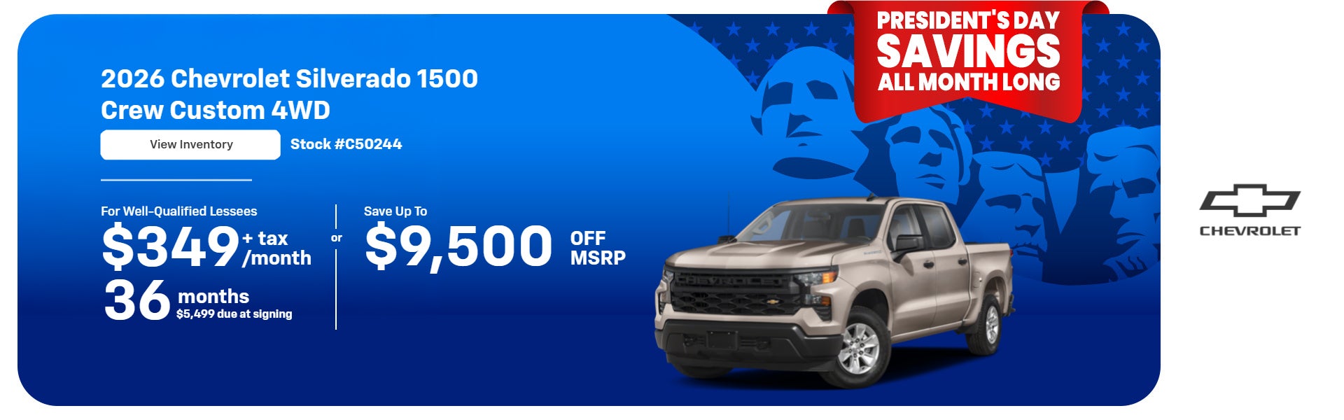 2026 Silverado 1500 Crew Custom 4WD