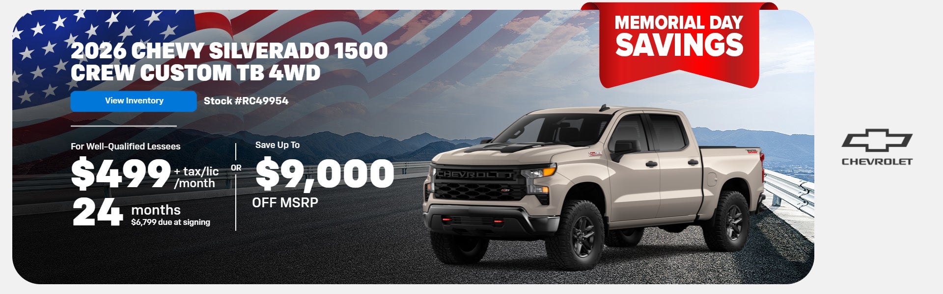 2026 Chevrolet Silverado 1500 Crew Custom TB 4WD 