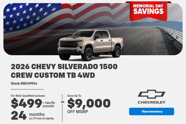 2026 Chevrolet Silverado 1500 Crew Custom TB 4WD 
