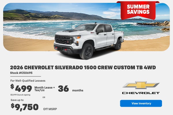 2026 Chevrolet Silverado 1500 Crew Custom TB 4WD